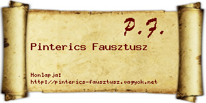 Pinterics Fausztusz névjegykártya